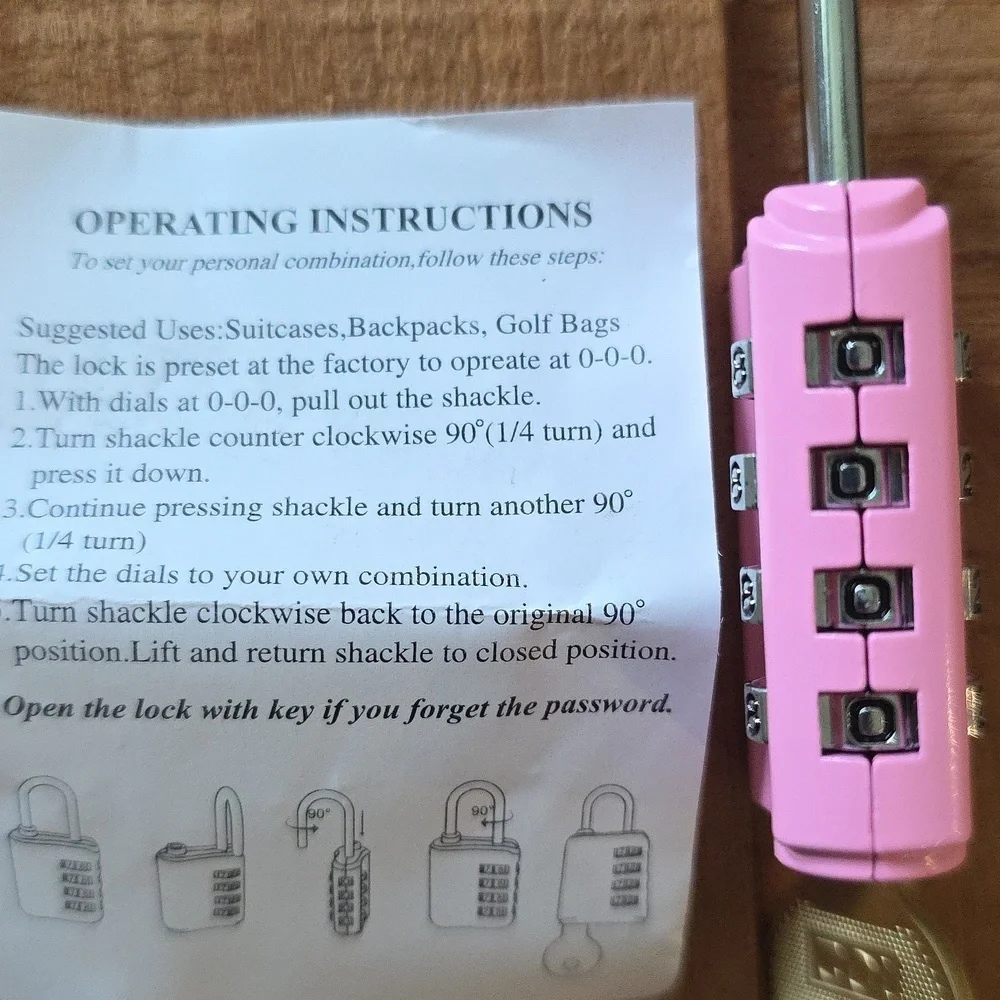 Pink Combination Lock - Picture 4 of 5